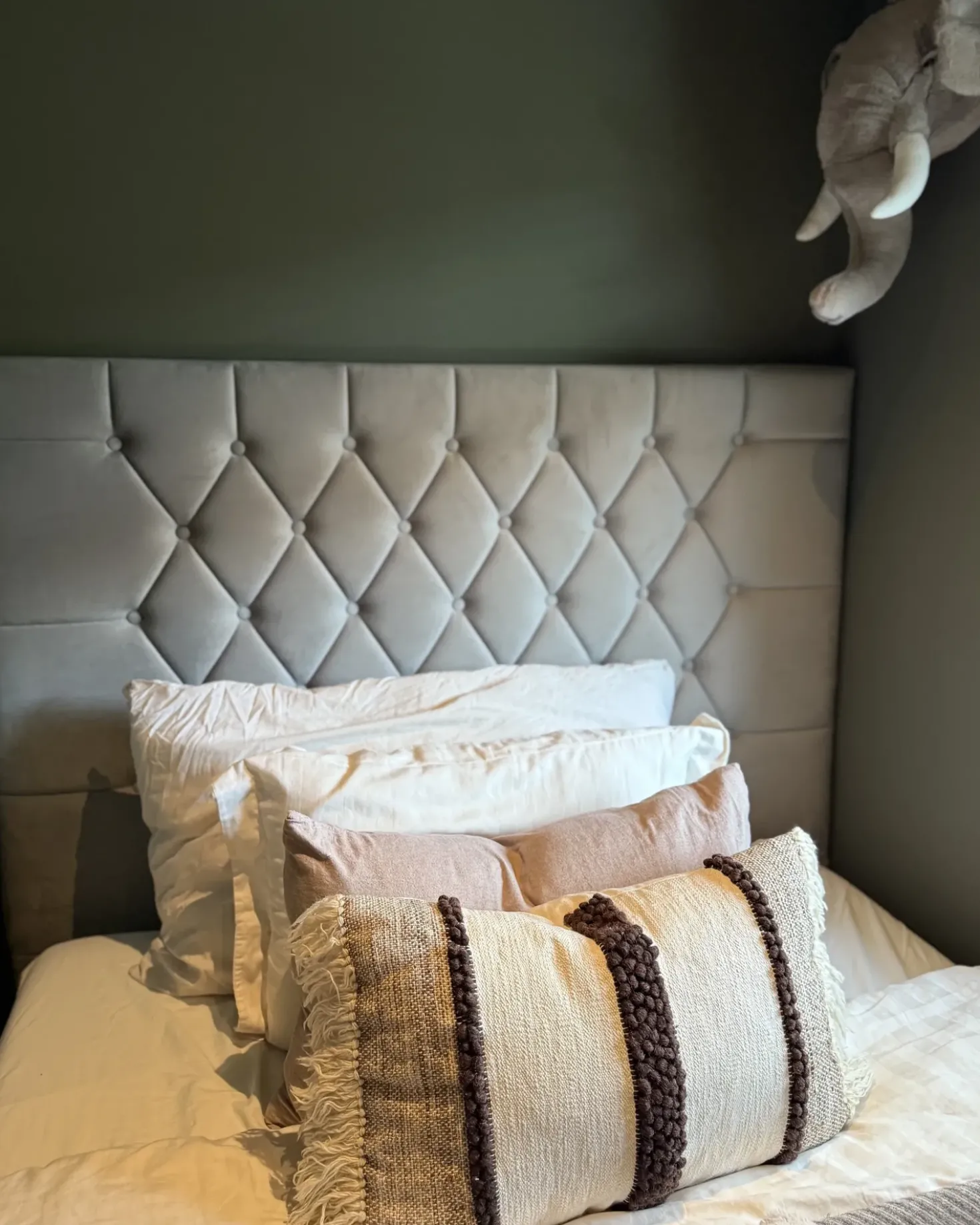 Letto contenitore Velluto LUBBON 140 x 200 cm Grigio chiaro