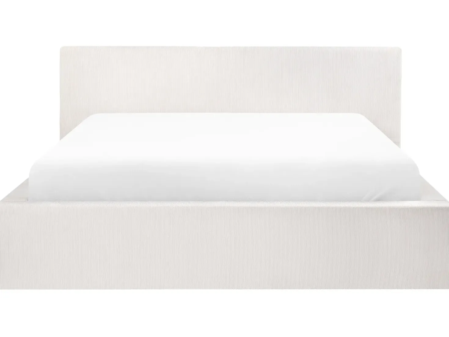 Letto contenitore Velluto a coste LILLEBONNE 180 x 200 cm Beige chiaro