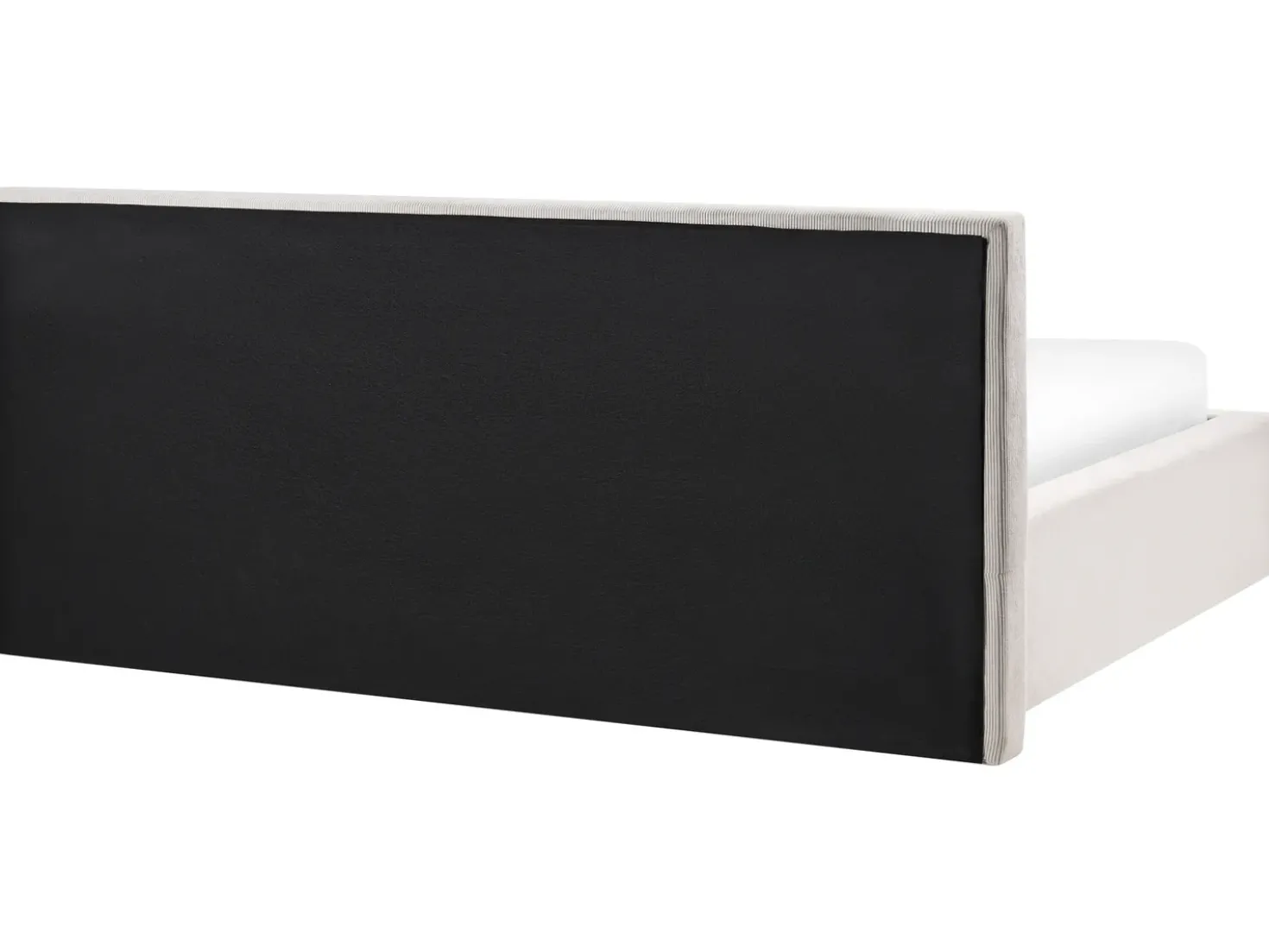 Letto contenitore Velluto a coste LILLEBONNE 180 x 200 cm Beige chiaro