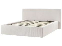 Letto contenitore Velluto a coste LILLEBONNE 140 x 200 cm Beige chiaro