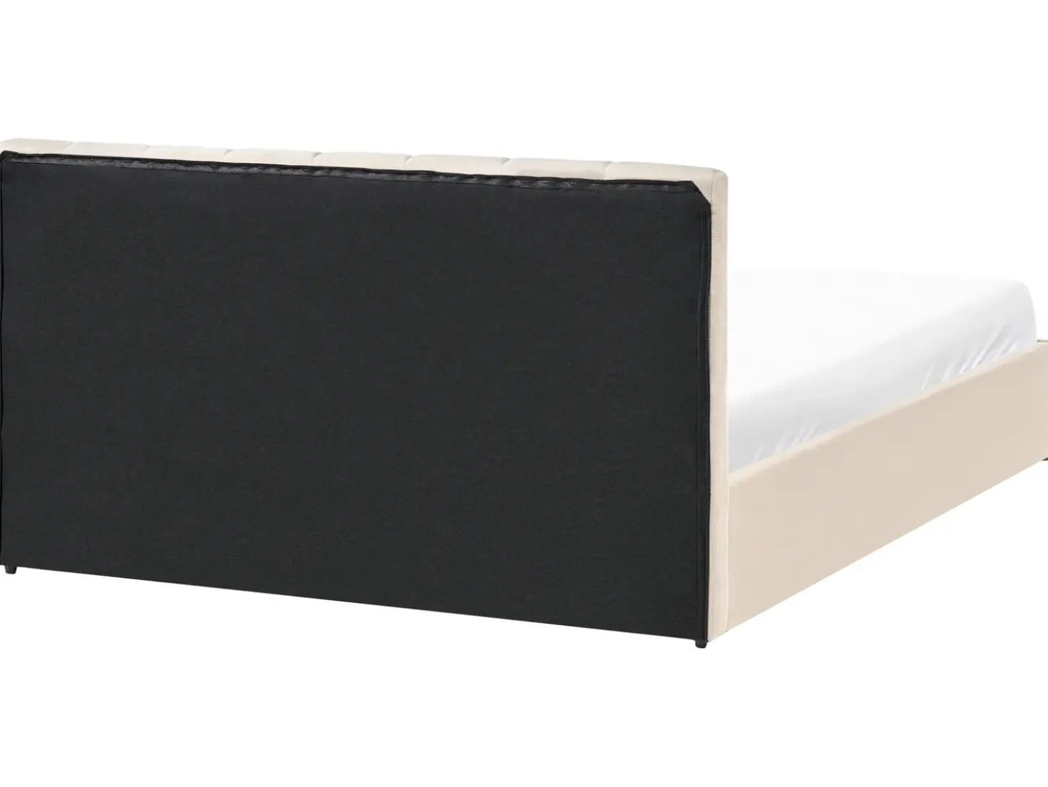 Letto contenitore Velluto DREUX 180 x 200 cm Beige chiaro