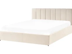 Letto contenitore Velluto DREUX 180 x 200 cm Beige chiaro