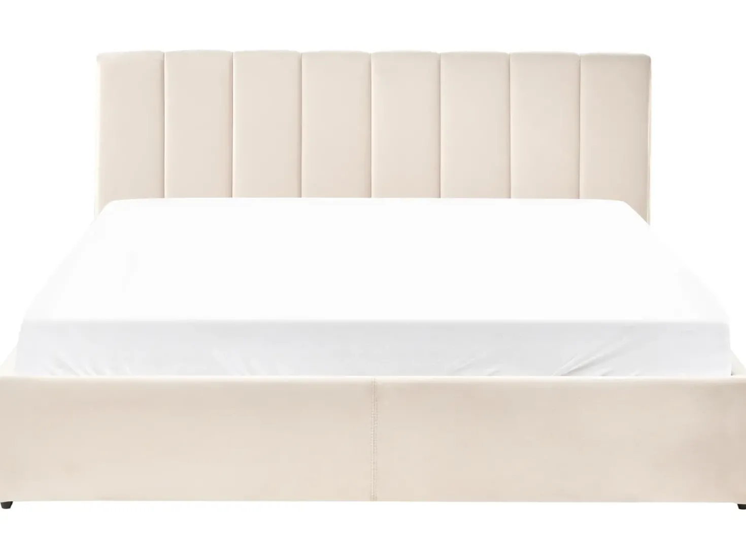 Letto contenitore Velluto DREUX 180 x 200 cm Beige chiaro
