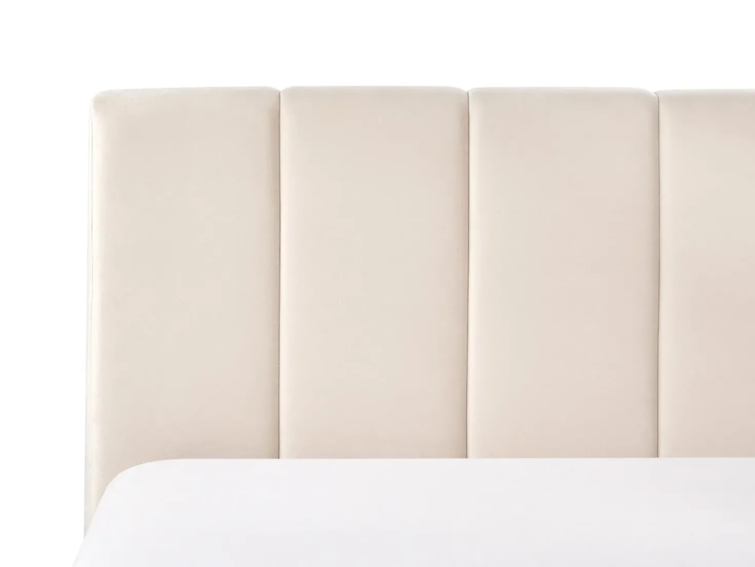 Letto contenitore Velluto DREUX 180 x 200 cm Beige chiaro