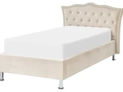 Letto contenitore Velluto METZ 90 x 200 cm Beige