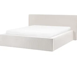 Letto contenitore Velluto a coste LILLEBONNE 160 x 200 cm Beige chiaro