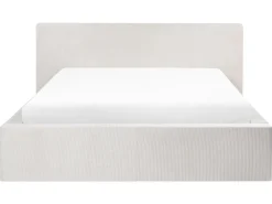 Letto contenitore Velluto a coste LILLEBONNE 160 x 200 cm Beige chiaro