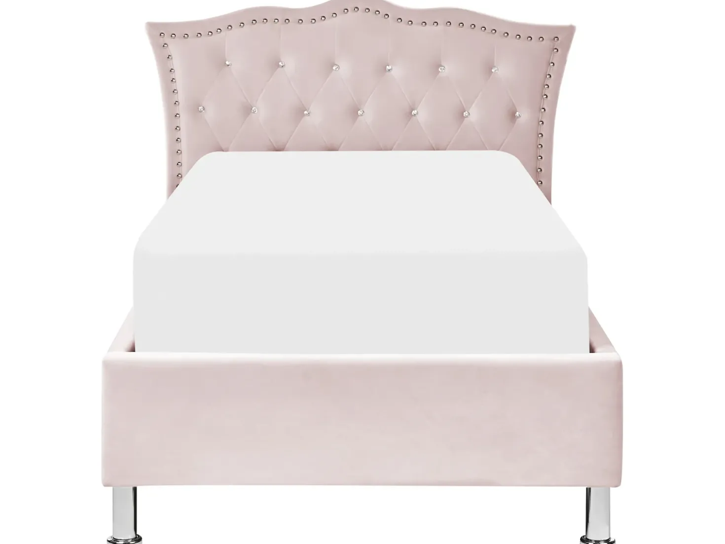 Letto contenitore Velluto METZ 90 x 200 cm Rosa pastello