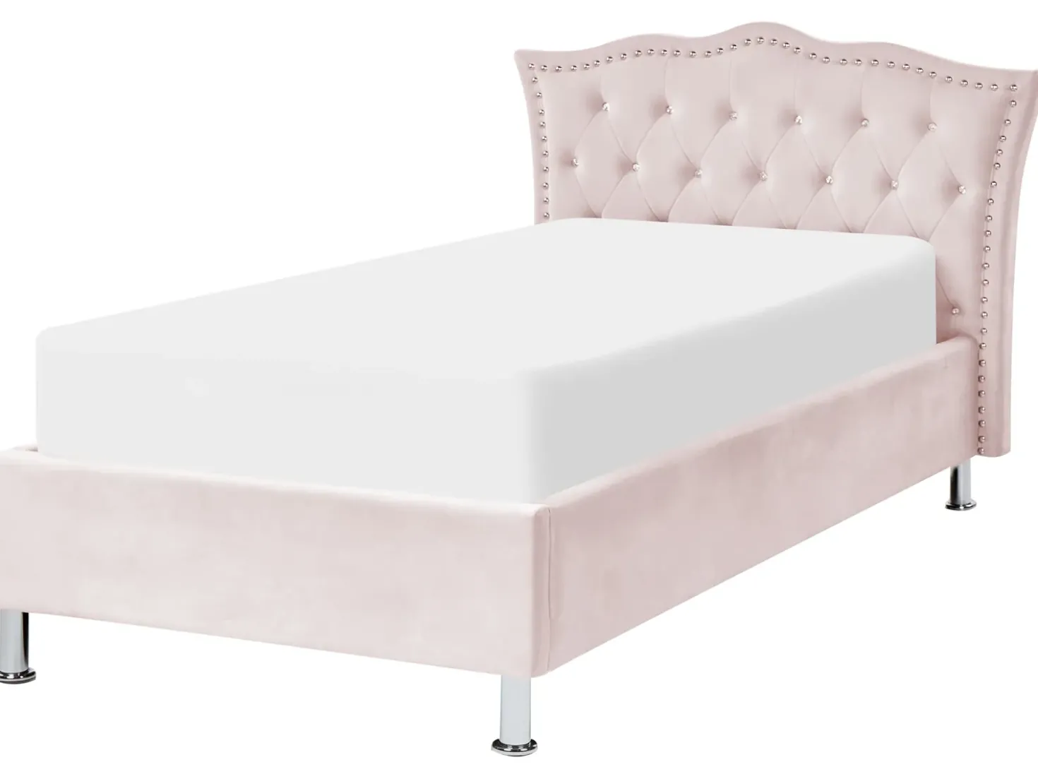 Letto contenitore Velluto METZ 90 x 200 cm Rosa pastello