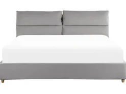 Letto contenitore Velluto BATILLY 180 x 200 cm Grigio chiaro