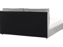 Letto contenitore Velluto BATILLY 180 x 200 cm Grigio chiaro