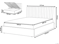 Letto contenitore Velluto VION 160 x 200 cm Arancione