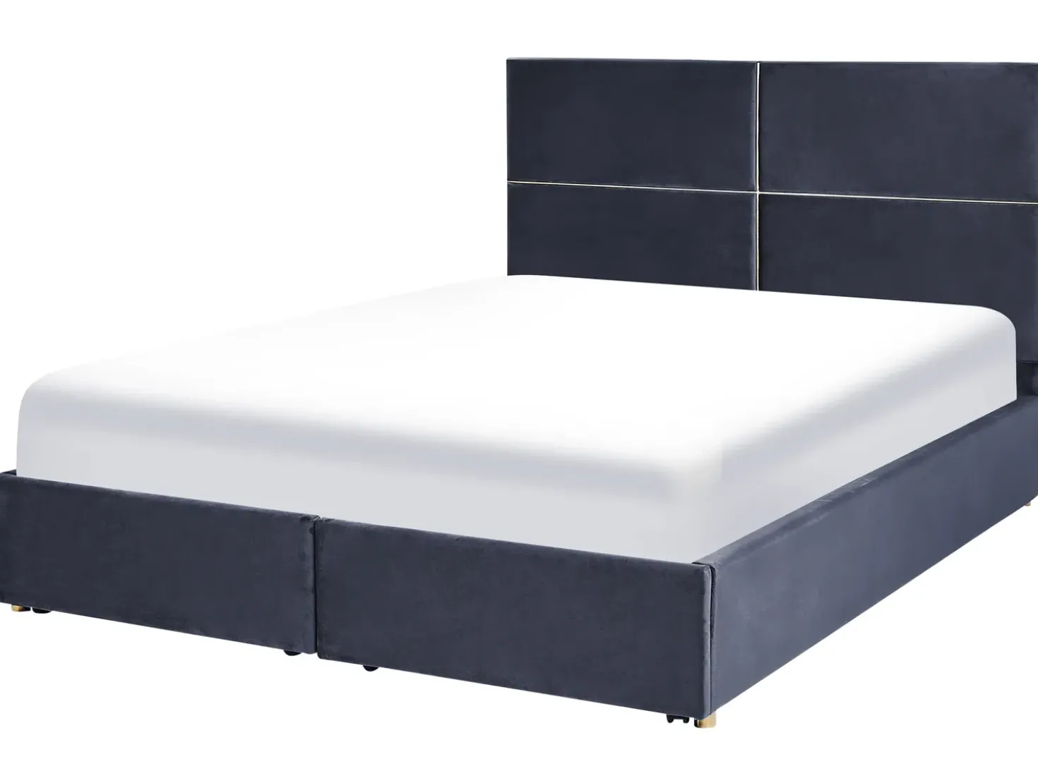 Letto contenitore Velluto VERNOYES 180 x 200 cm Nero