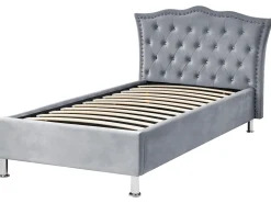 Letto contenitore Velluto METZ 90 x 200 cm Grigio