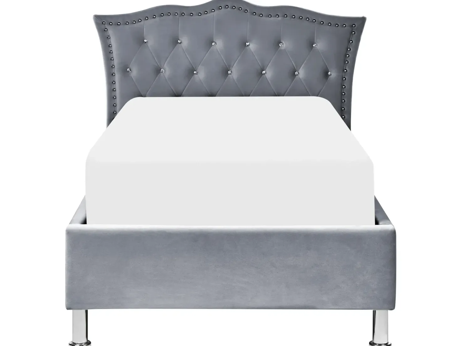 Letto contenitore Velluto METZ 90 x 200 cm Grigio