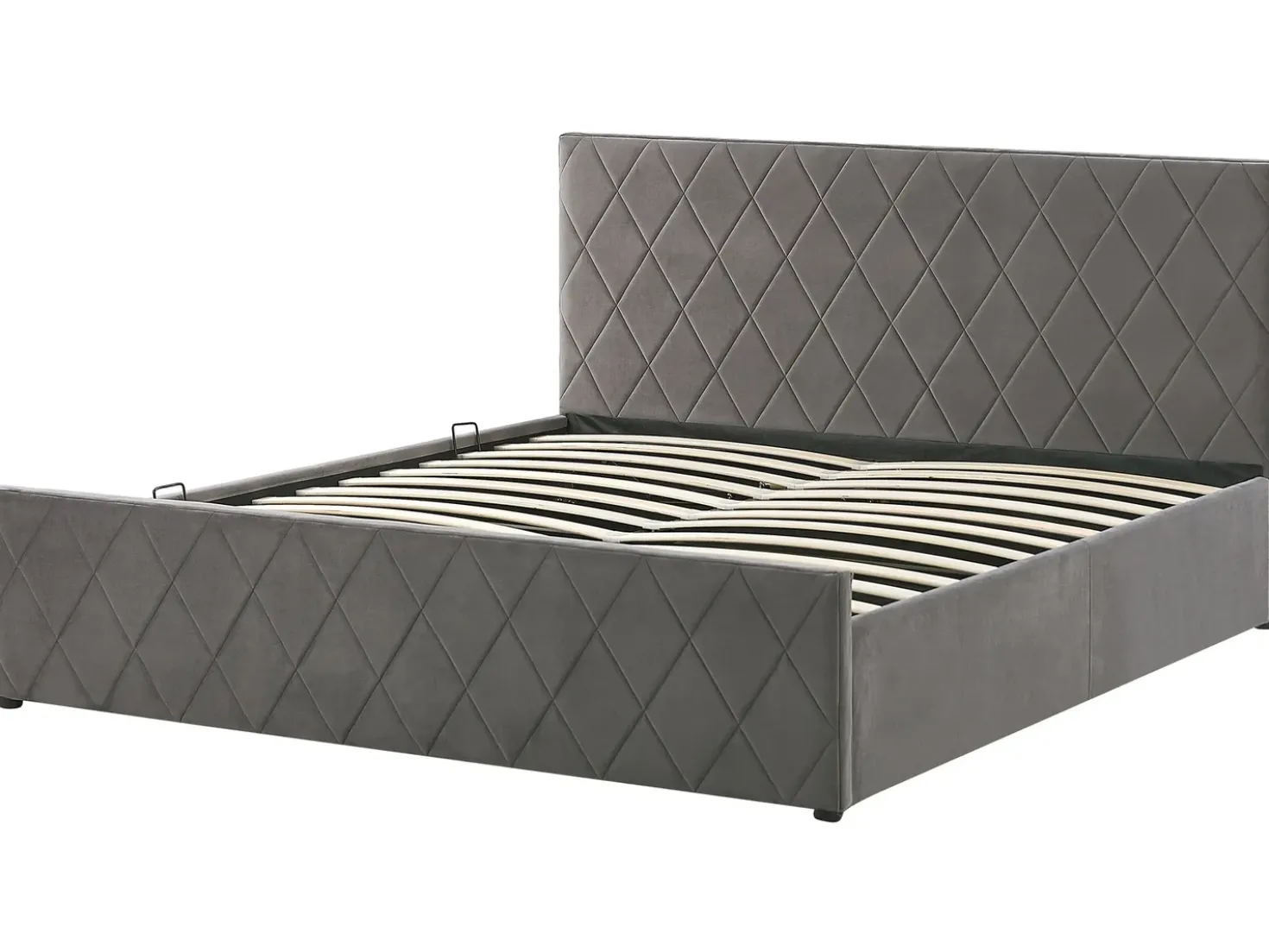 Letto contenitore Velluto ROCHEFORT 180 x 200 cm Grigio