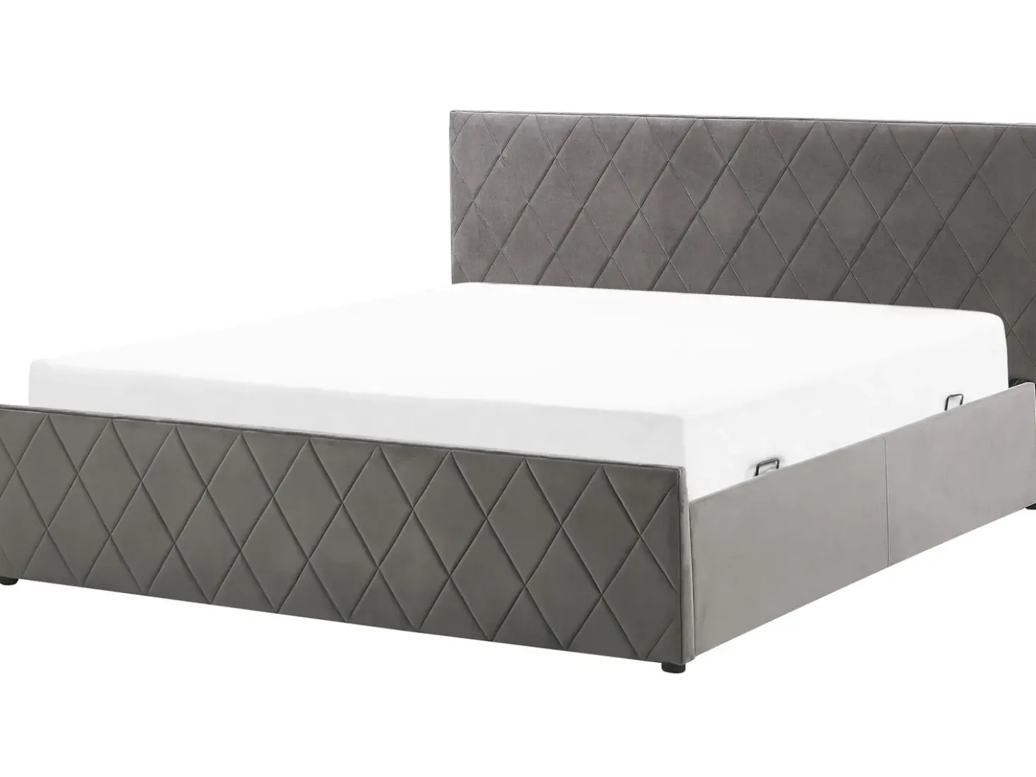 Letto contenitore Velluto ROCHEFORT 180 x 200 cm Grigio