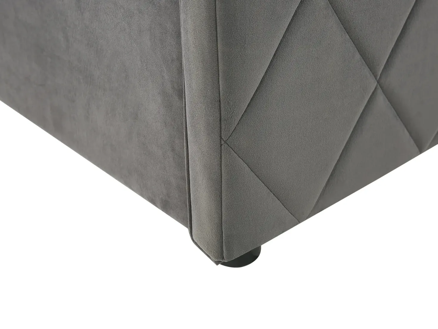Letto contenitore Velluto ROCHEFORT 180 x 200 cm Grigio