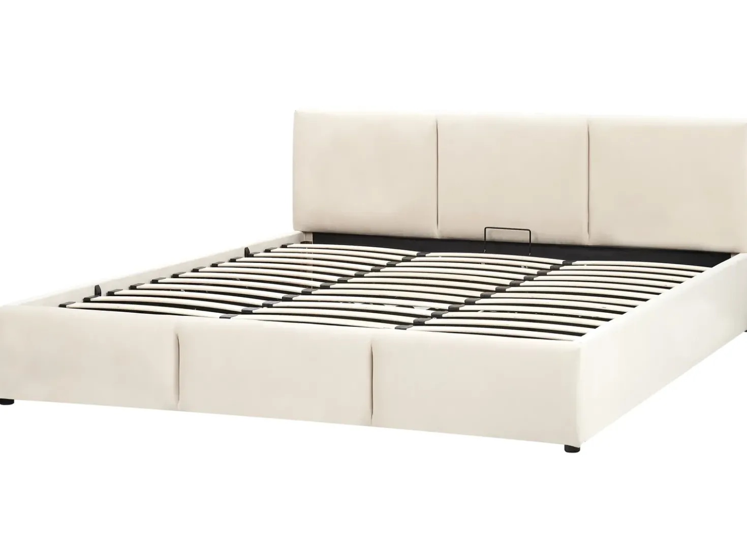 Letto contenitore Velluto BOUSSE 180 x 200 cm Beige chiaro