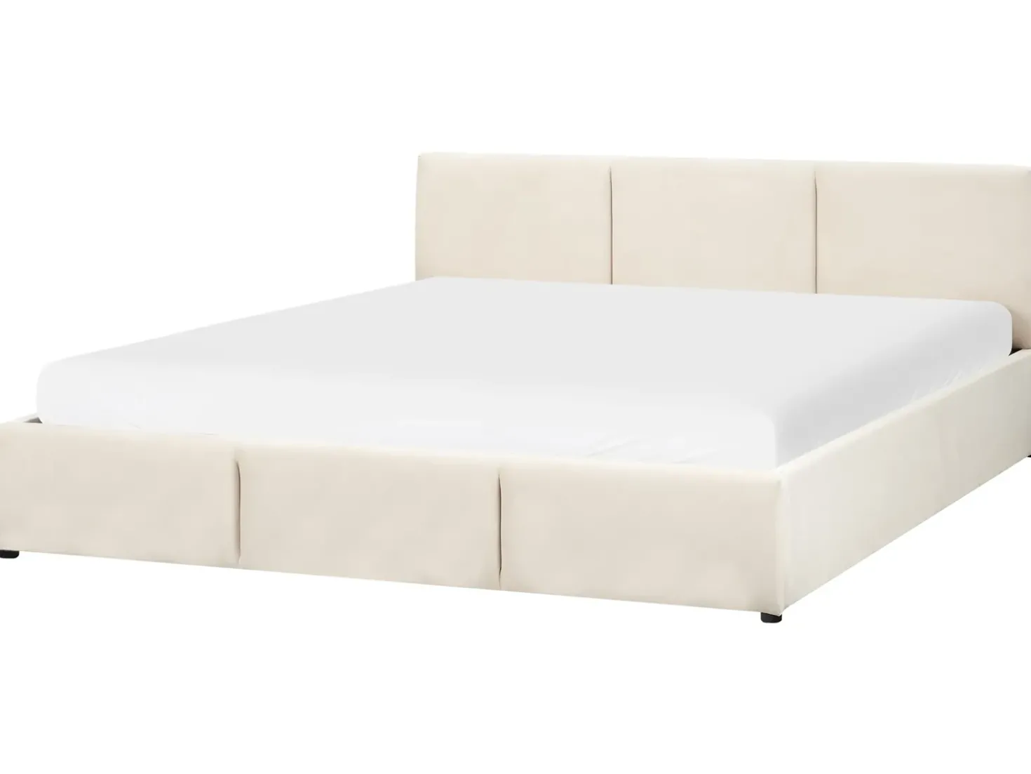 Letto contenitore Velluto BOUSSE 180 x 200 cm Beige chiaro
