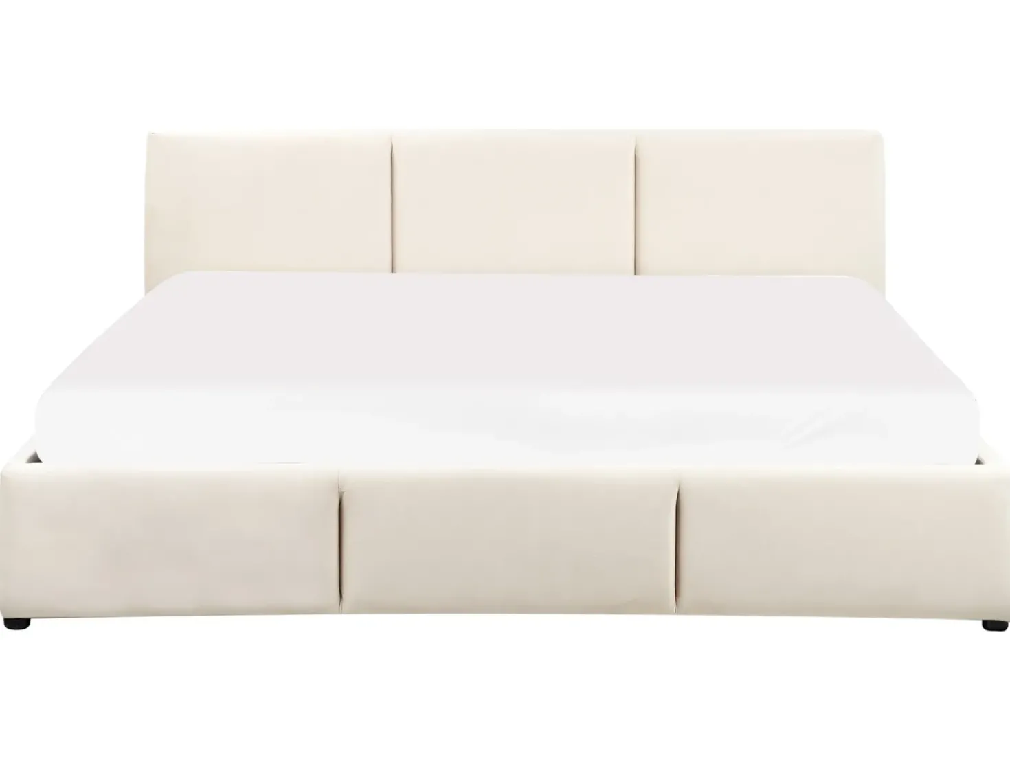 Letto contenitore Velluto BOUSSE 180 x 200 cm Beige chiaro