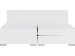 Letto Continentale Pelle sintetica PRESIDENT 180 x 200 cm Bianco