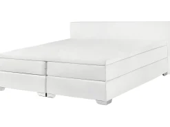 Letto Continentale Pelle sintetica PRESIDENT 180 x 200 cm Bianco