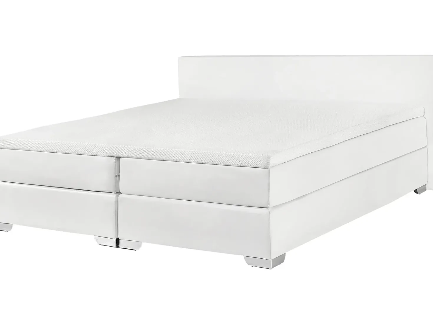 Letto Continentale Pelle sintetica PRESIDENT 180 x 200 cm Bianco