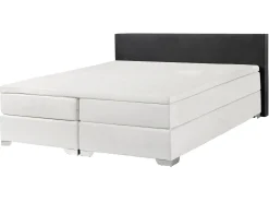 Letto Continentale Pelle sintetica PRESIDENT 160 x 200 cm Nero/Bianco