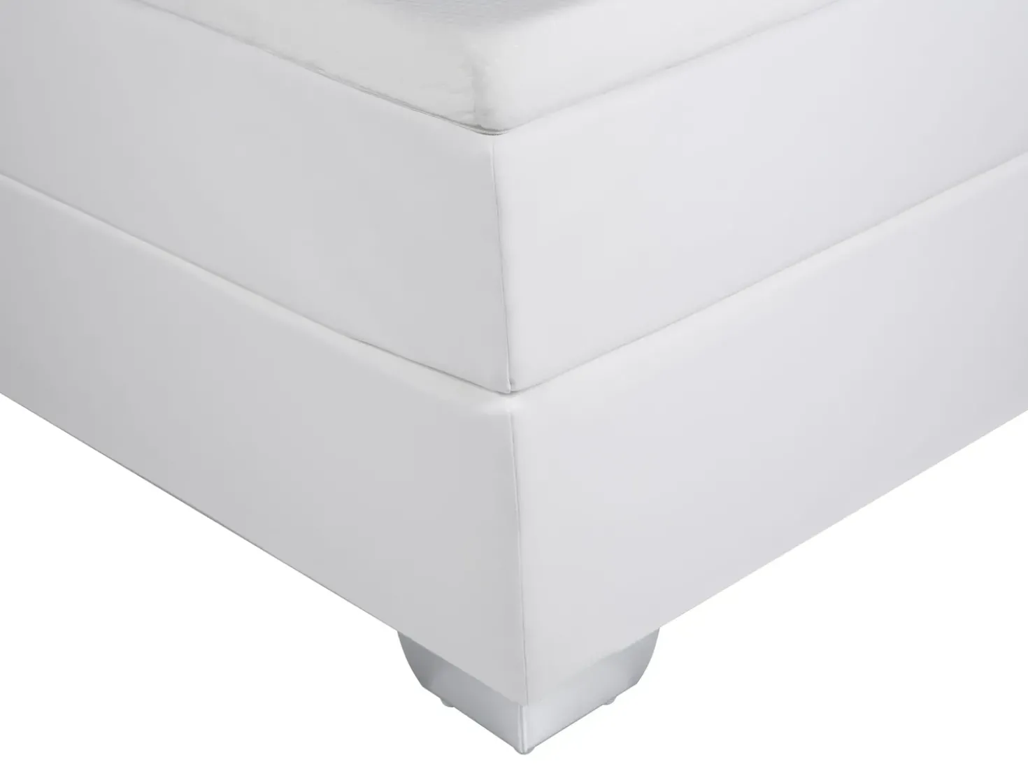 Letto Continentale Pelle sintetica PRESIDENT 160 x 200 cm Nero/Bianco