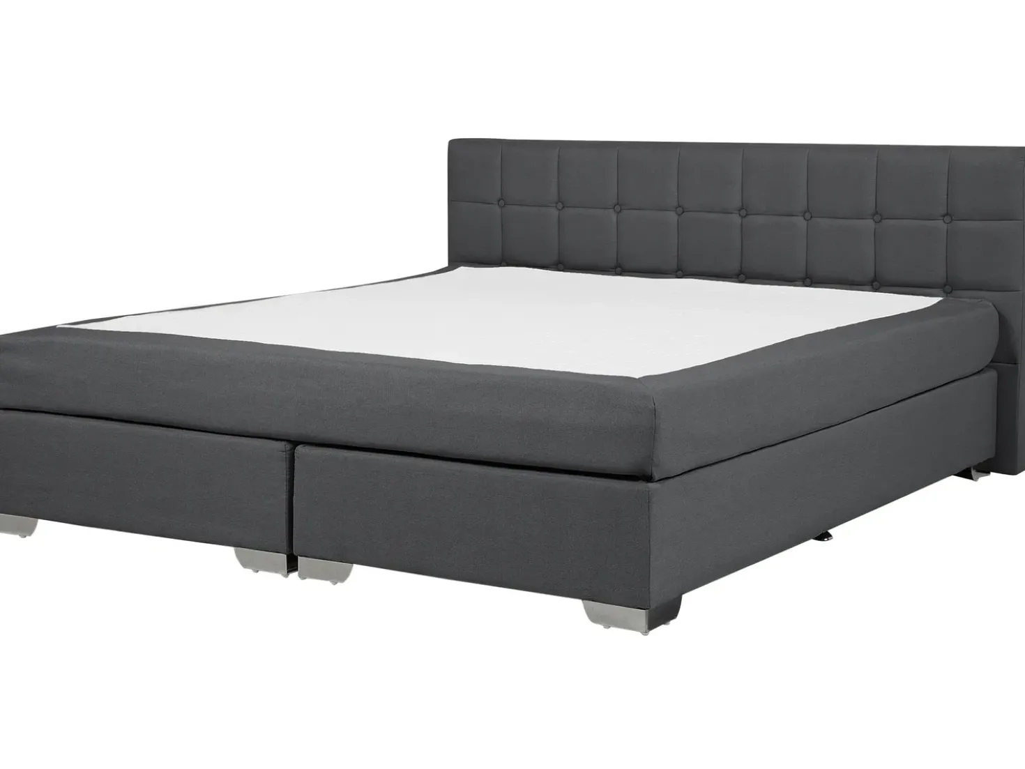 Letto Continentale Tessuto ADMIRAL 180 x 200 cm Grigio scuro