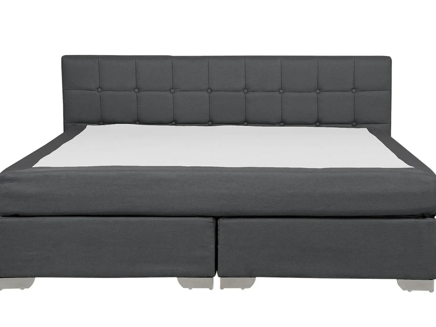 Letto Continentale Tessuto ADMIRAL 180 x 200 cm Grigio scuro