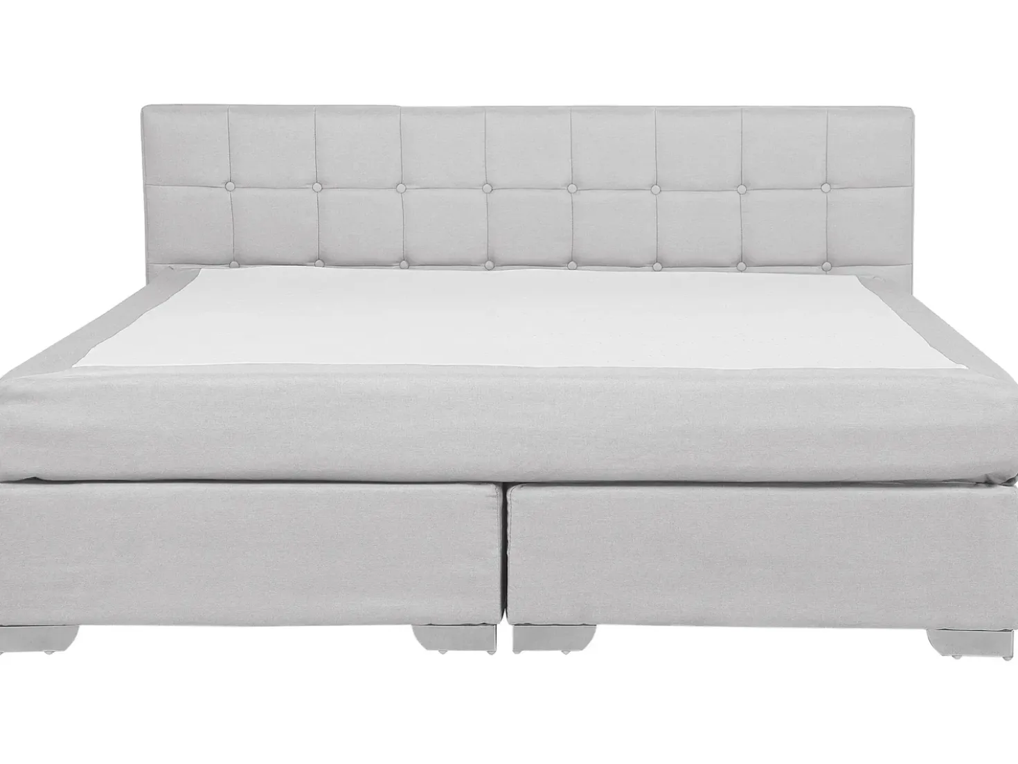 Letto Continentale Tessuto ADMIRAL 180 x 200 cm Grigio chiaro