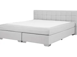Letto Continentale Tessuto ADMIRAL 180 x 200 cm Grigio chiaro