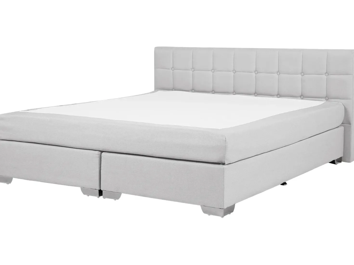 Letto Continentale Tessuto ADMIRAL 180 x 200 cm Grigio chiaro
