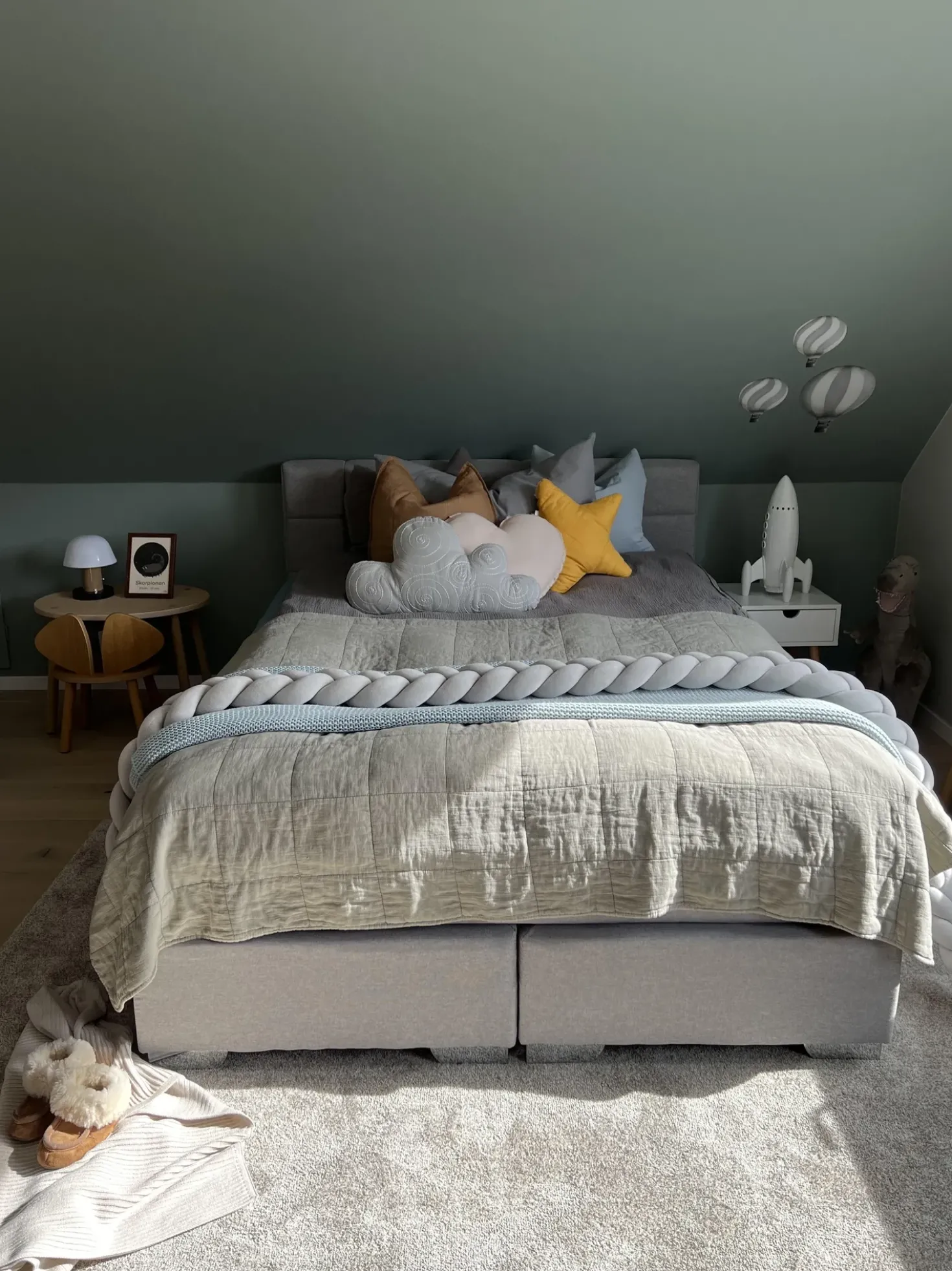 Letto Continentale Tessuto ADMIRAL 180 x 200 cm Grigio chiaro