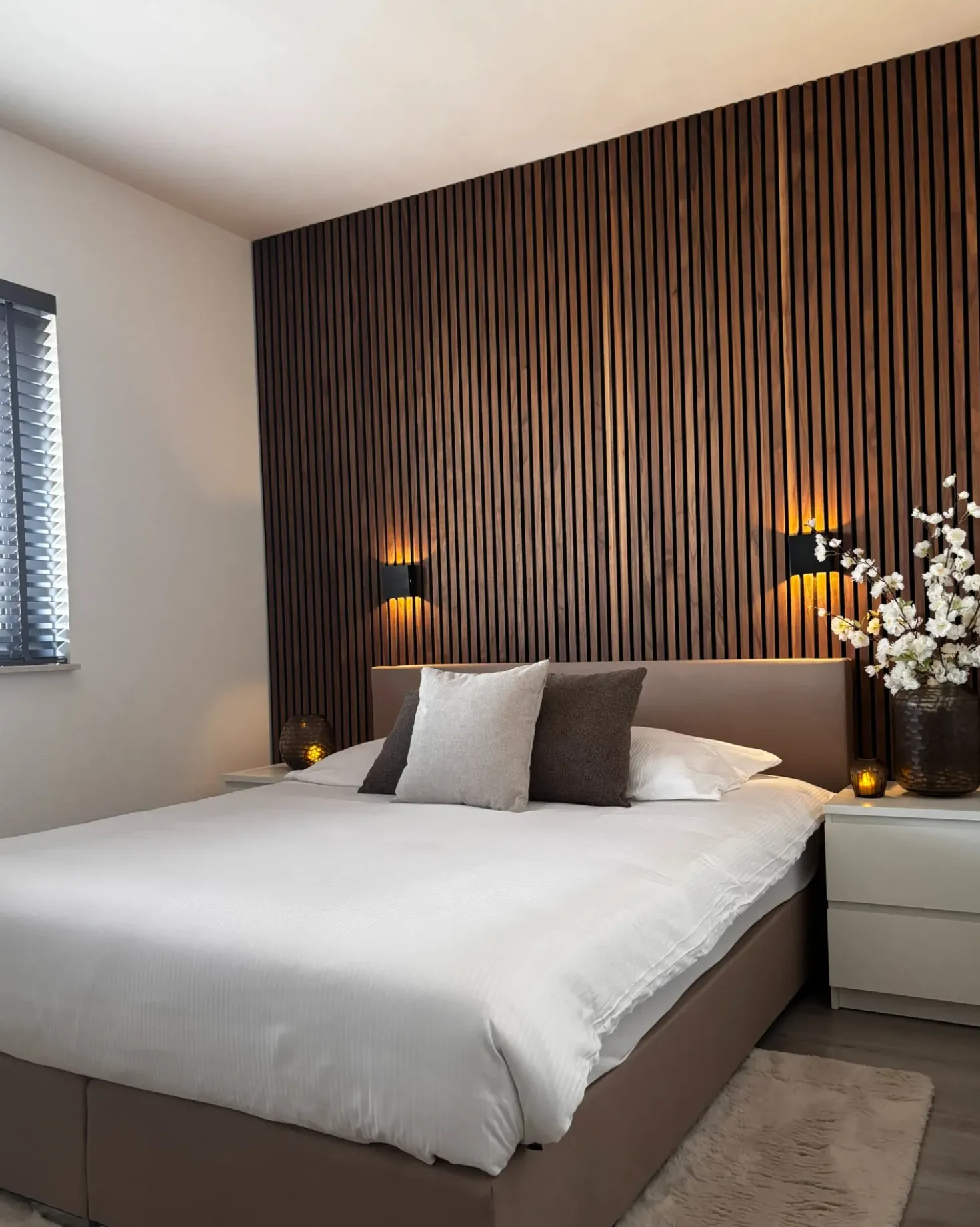 Letto Continentale Tessuto PRESIDENT 160 x 200 cm Beige