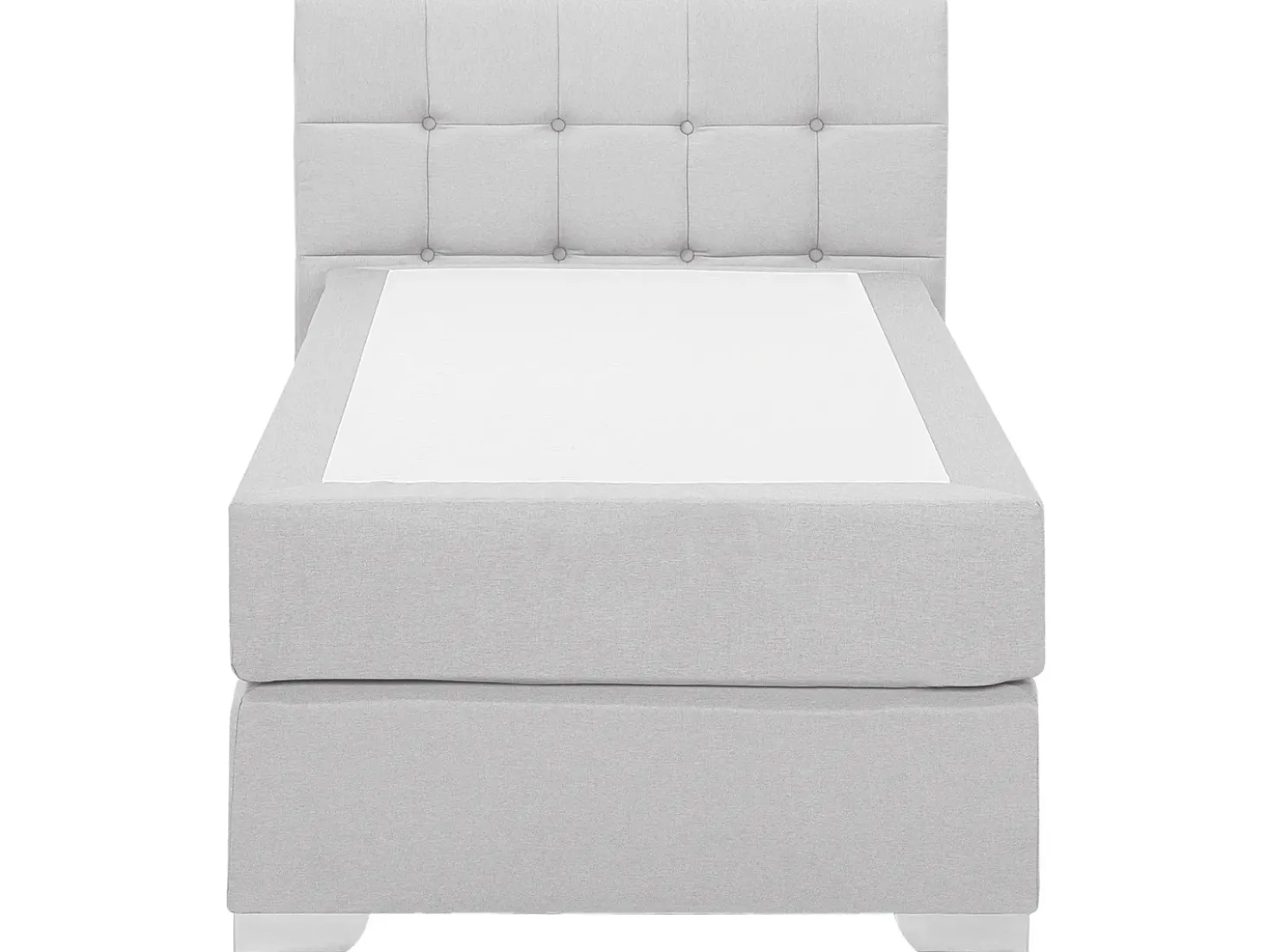 Letto Continentale Tessuto ADMIRAL 90 x 200 cm Grigio chiaro