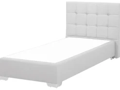 Letto Continentale Tessuto ADMIRAL 90 x 200 cm Grigio chiaro
