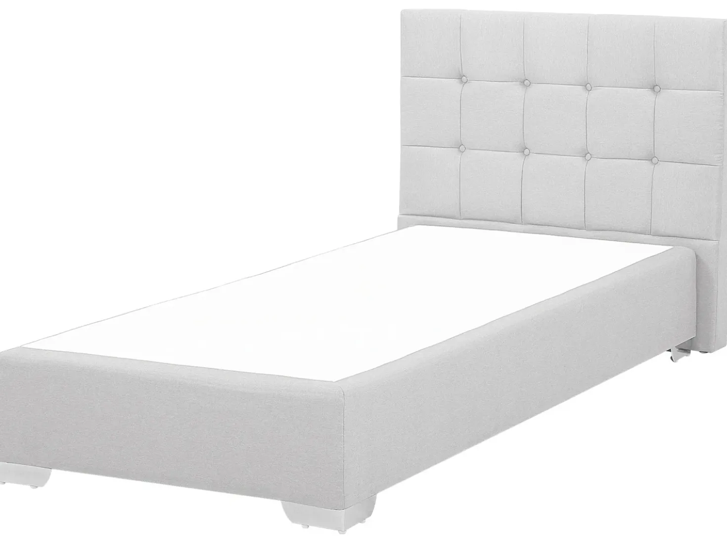 Letto Continentale Tessuto ADMIRAL 90 x 200 cm Grigio chiaro