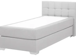 Letto Continentale Tessuto ADMIRAL 90 x 200 cm Grigio chiaro