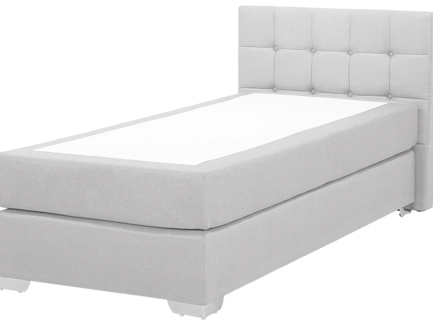 Letto Continentale Tessuto ADMIRAL 90 x 200 cm Grigio chiaro