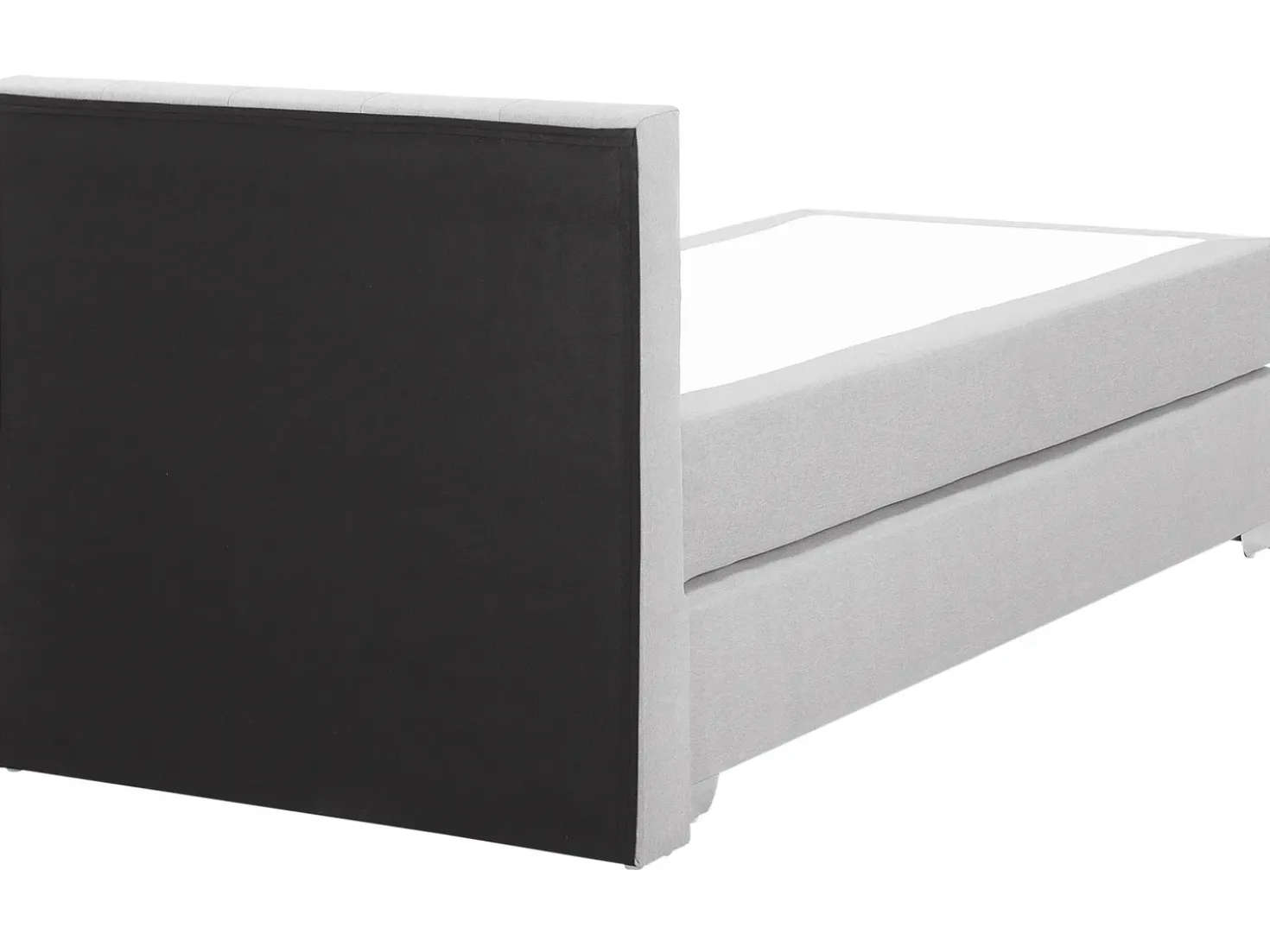 Letto Continentale Tessuto ADMIRAL 90 x 200 cm Grigio chiaro