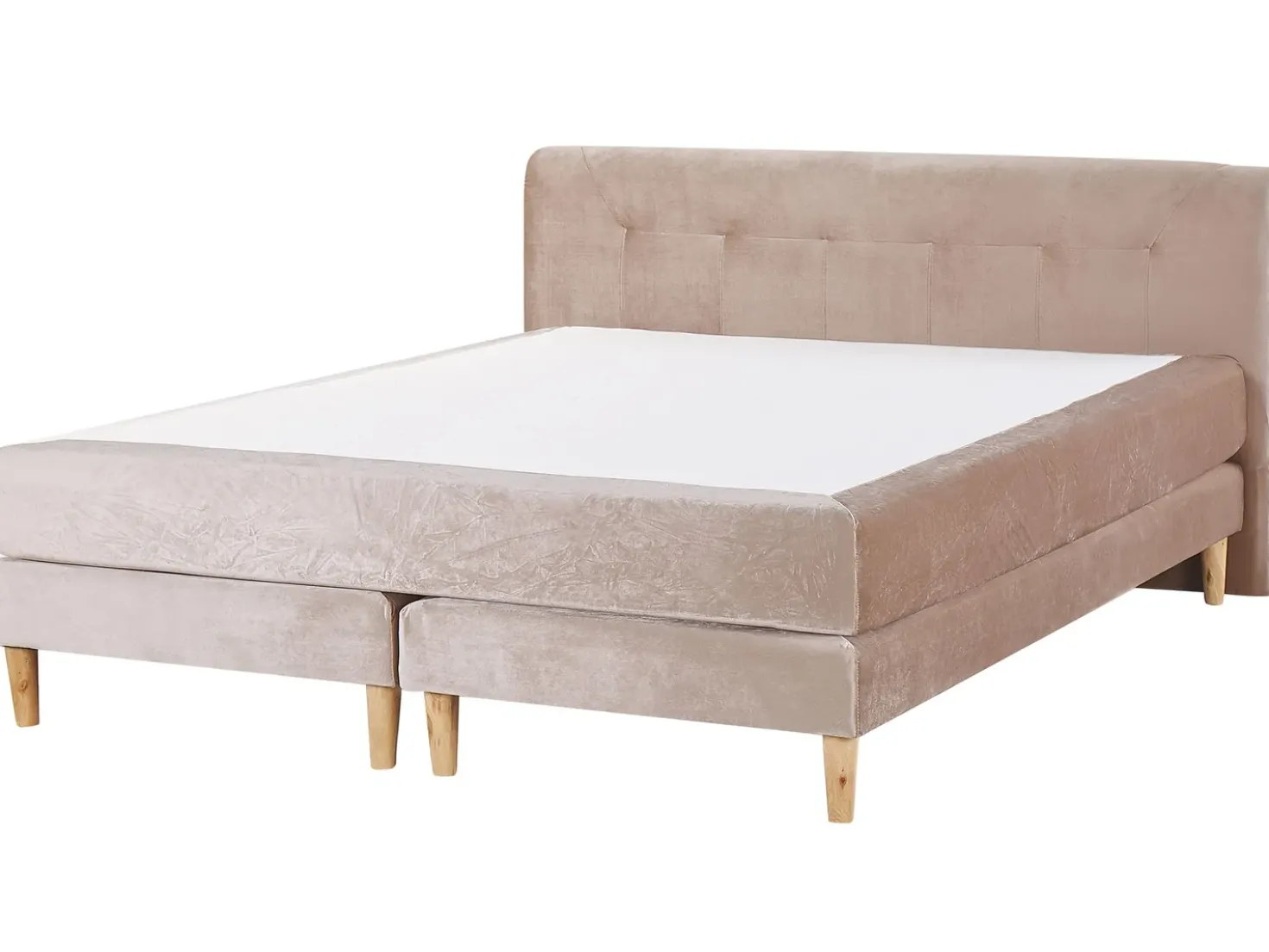 Letto Continentale Velluto MARQUISE 180 x 200 cm Beige
