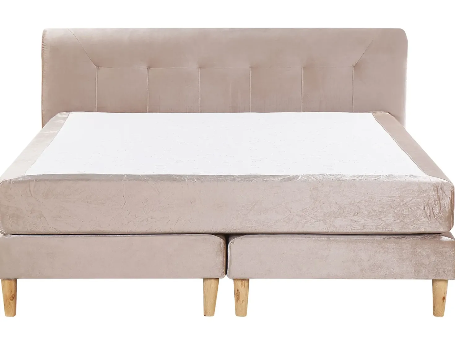 Letto Continentale Velluto MARQUISE 180 x 200 cm Beige