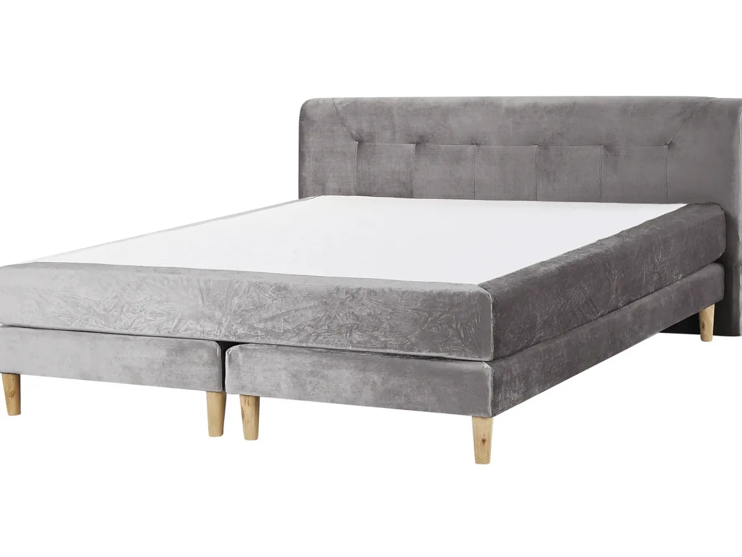 Letto Continentale Velluto MARQUISE 180 x 200 cm Grigio