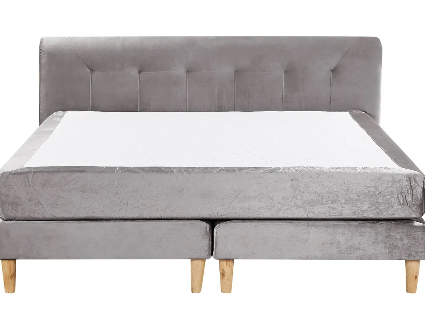 Letto Continentale Velluto MARQUISE 180 x 200 cm Grigio