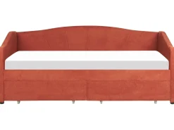 Letto da giorno con contenitore Tessuto VITTEL 90 x 200 cm Rosso