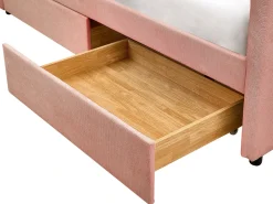 Letto da giorno con contenitore Tessuto VITTEL 90 x 200 cm Rosa