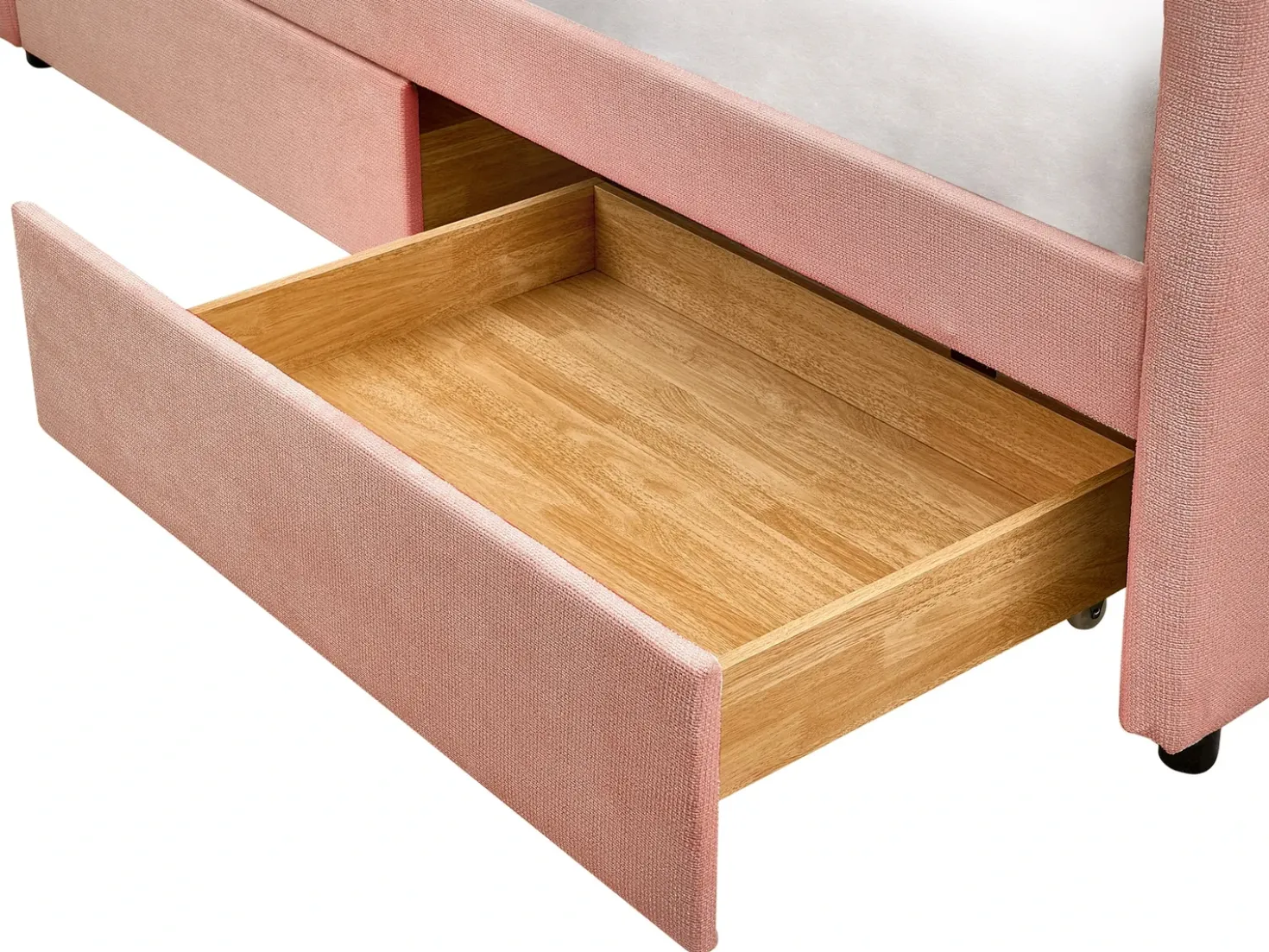 Letto da giorno con contenitore Tessuto VITTEL 90 x 200 cm Rosa